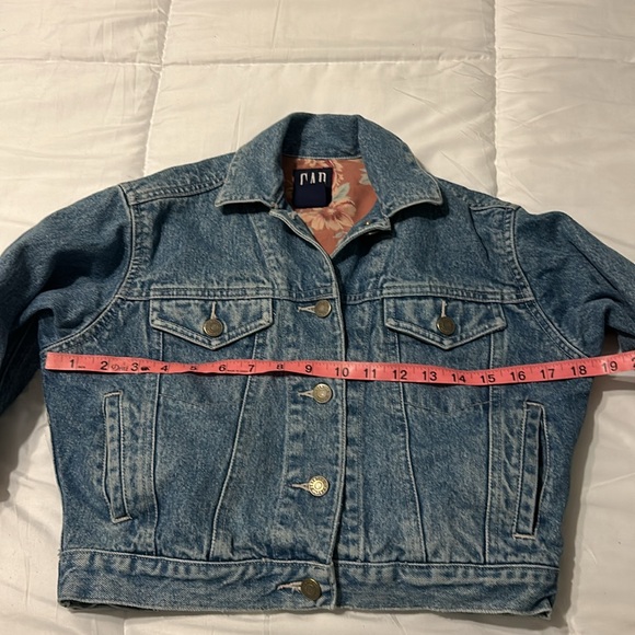 Vintage 90s Gap Jean Jacket Floral Print Girls Small - Picture 6 of 12
